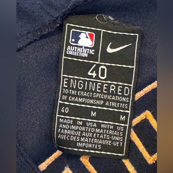 Nike Houston Astros #2 A-Breg Jersey MLB Sz 40 Med Navy/Red/Orange​​ Made USA​ - Picture 9 of 9